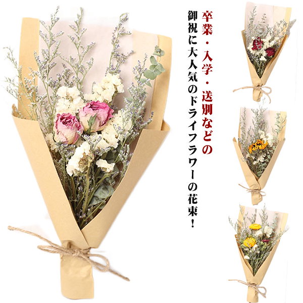 ☆ ドライフラワー ブーケ ドライフラワー ブーケ 花束 女性 卒業式 卒園式 退職祝い 誕生日 先生 男性 おしゃれ かわいい 敬老の日 母の日父の日 30代 40代 50代 プチギフト ギフト 贈り物 グローバルアロー インテリア - メルカリ