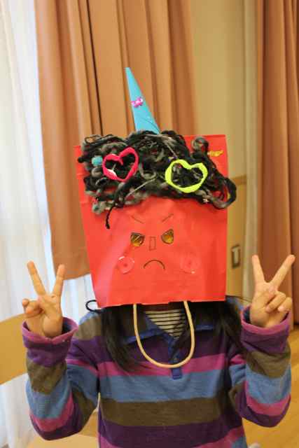 表現 紙袋で鬼のお面を作ろう！放課後NPOアフタースクール