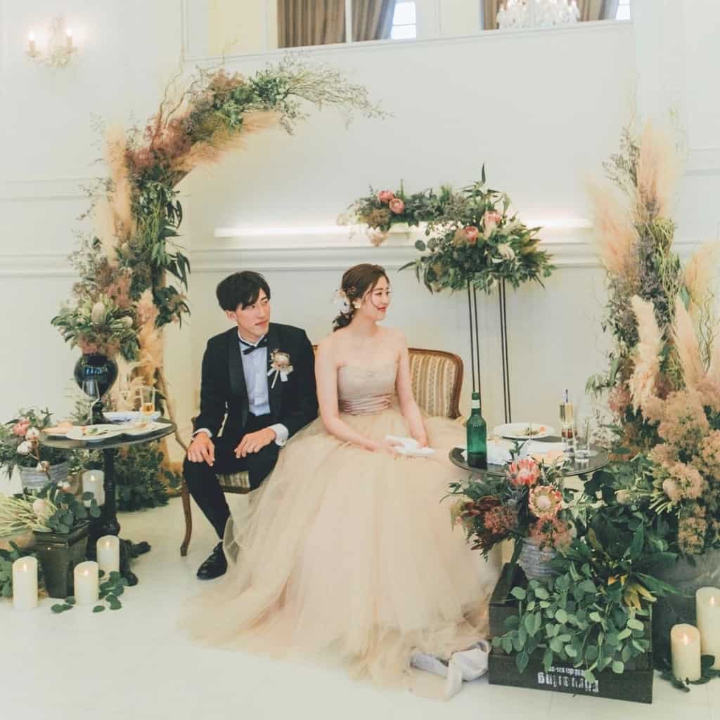 結婚式 二次会 メイン装花 高砂装花