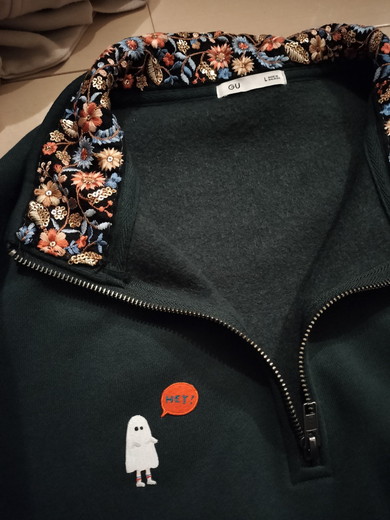 服にワンポイントの刺しゅうをするやり方 Tシャツやトレーナーのリメイクに