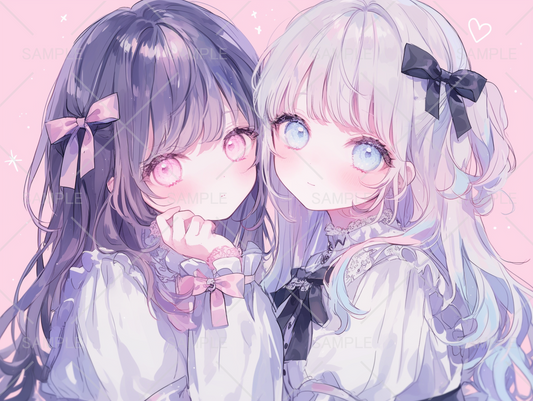 ペア画 友達」のアイデア 8 件アニメの親友, かわいいイラスト, ペア画 友達