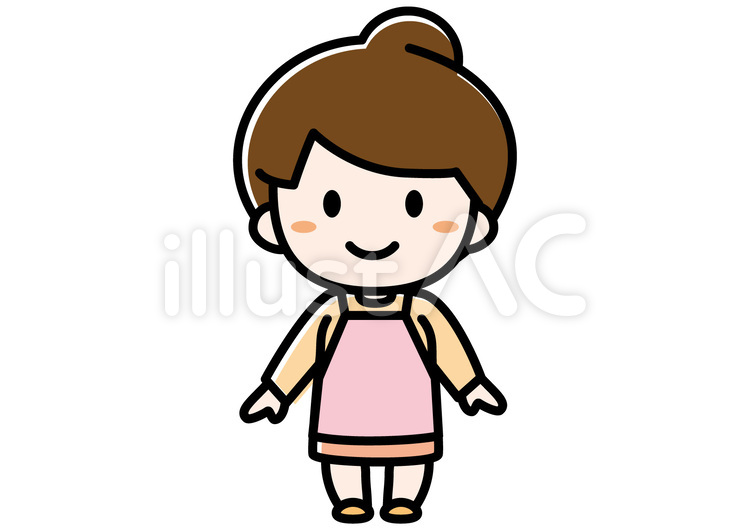 母の日にカーネーションの花束をもらうお母さんの無料フリーイラスト - イラストストック