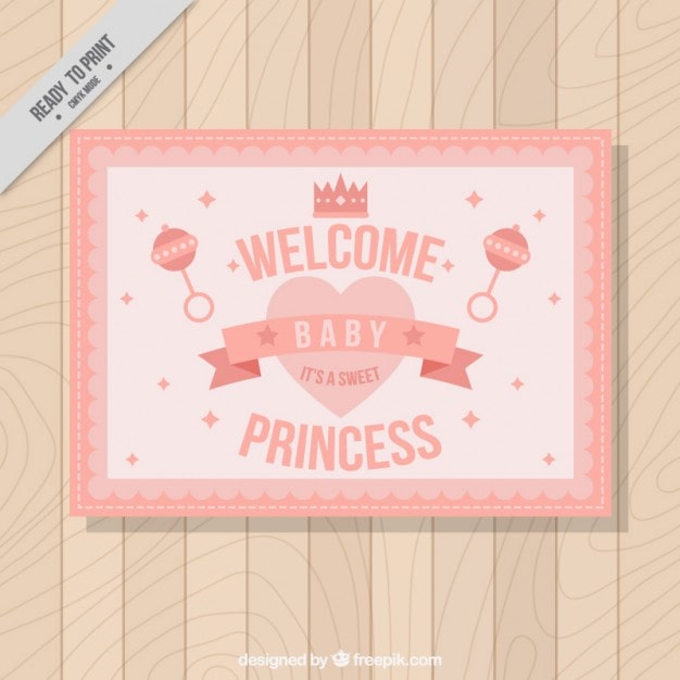 ウェルカムベビーグリーティングカードコレクション無料ベクトル素材