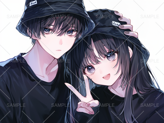 バレないペア画フリー素材byうごイラ