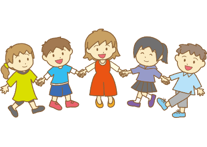 手をつないで走る子供たちのイラスト アジア人かわいいフリー素材集 いらすとや