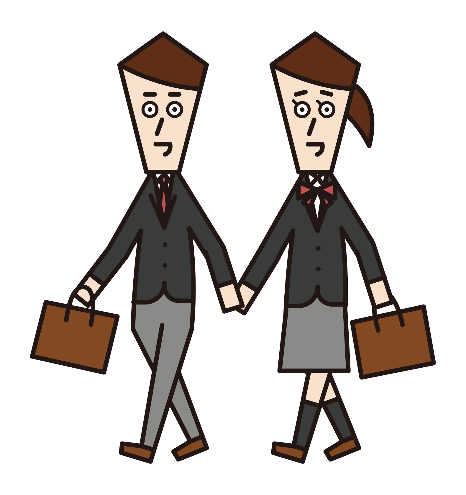 フリーイラスト息子と手をつないでお出かけする母親パブリックドメインQ：著作権フリー画像素材集