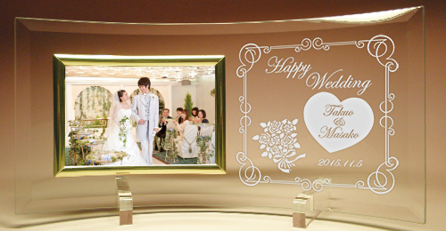 メッセージ入りフォトフレーム ウエディング 結婚祝いプレゼント、結婚記念日プレゼント
