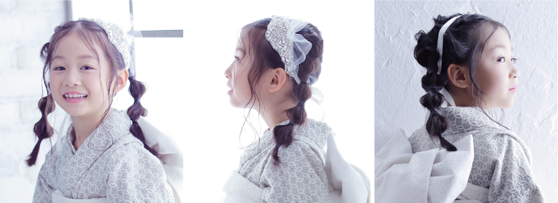 七五三 サイドシニヨン♡和装ヘアアレンジ♪３歳 ７歳@noakids-ch