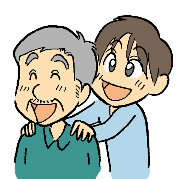 肖像画 油絵 『還暦祝いにて～おじいちゃんと孫』 - ホームページ制作・キャラクターグッズ・油絵等の制作販売株式会社トライジット