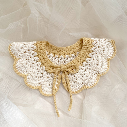 かぎ編みベビースタイつけ襟2枚セット