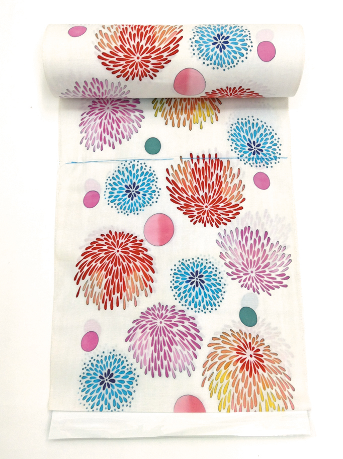 子供 浴衣反物7.6mNo.879・キンギョ柄・濃紺地 楽天市場 子供 浴衣 反物