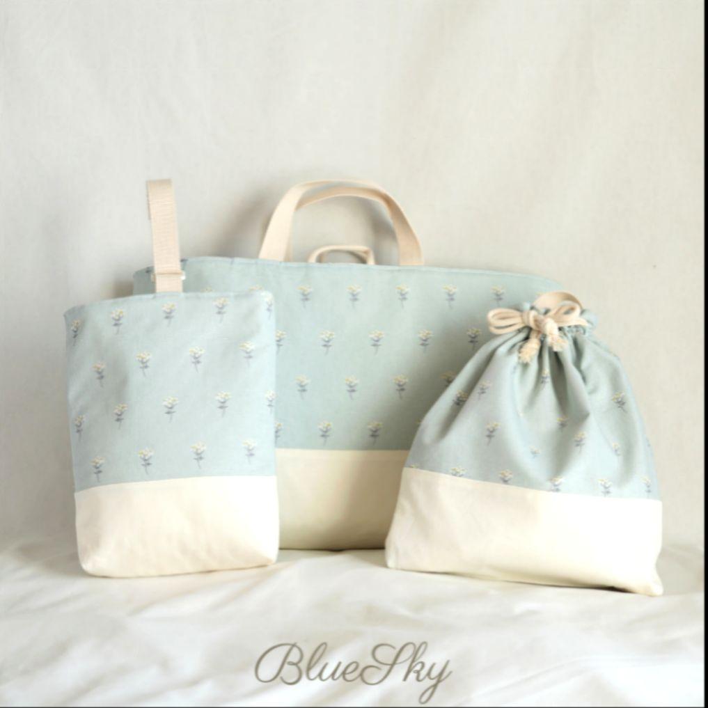 はたらく車柄の生地で作るレッスンバッグ、巾着などの入園グッズte-tte テッテカット済の入園・入学 ベビー用品 手作りキット専門店