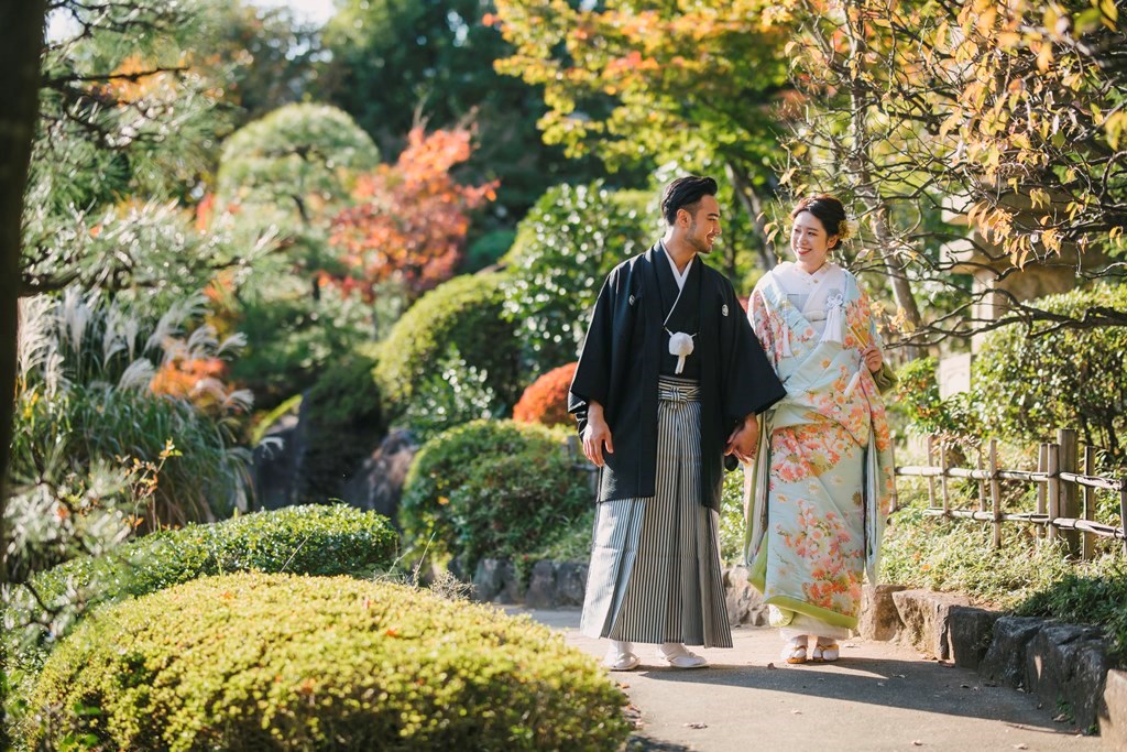 東京の庭園 和装前撮り・フォトウェディングスタジオゼロ