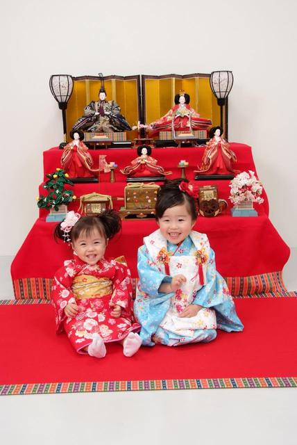 お友達大集合☆ちえみちゃん・ゆきまくん・せんりちゃん｜津山・津山店｜岡山県｜七五三・お宮参りの記念写真ならスタジオマリオ