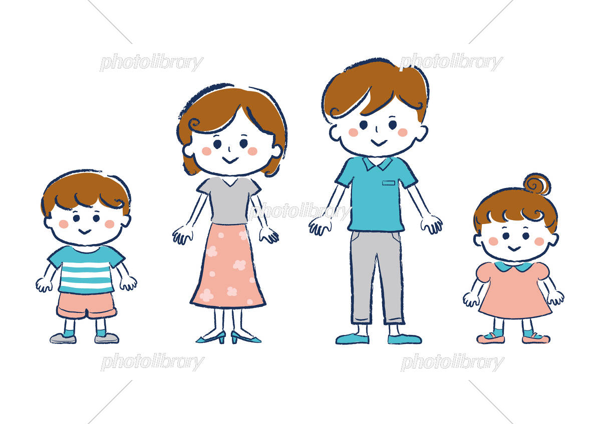 4人家族のかわいいイラスト」のイラスト素材 2151474619Shutterstock